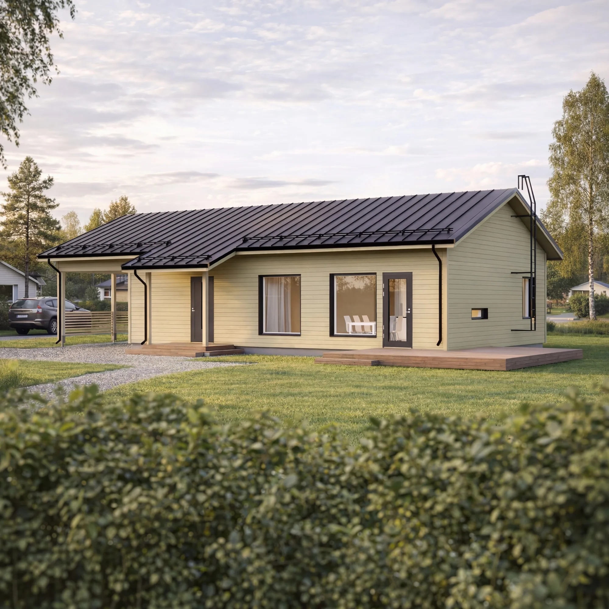 Taloesittely Tuusulassa – yksikerroksinen, kompakti omakotitalo