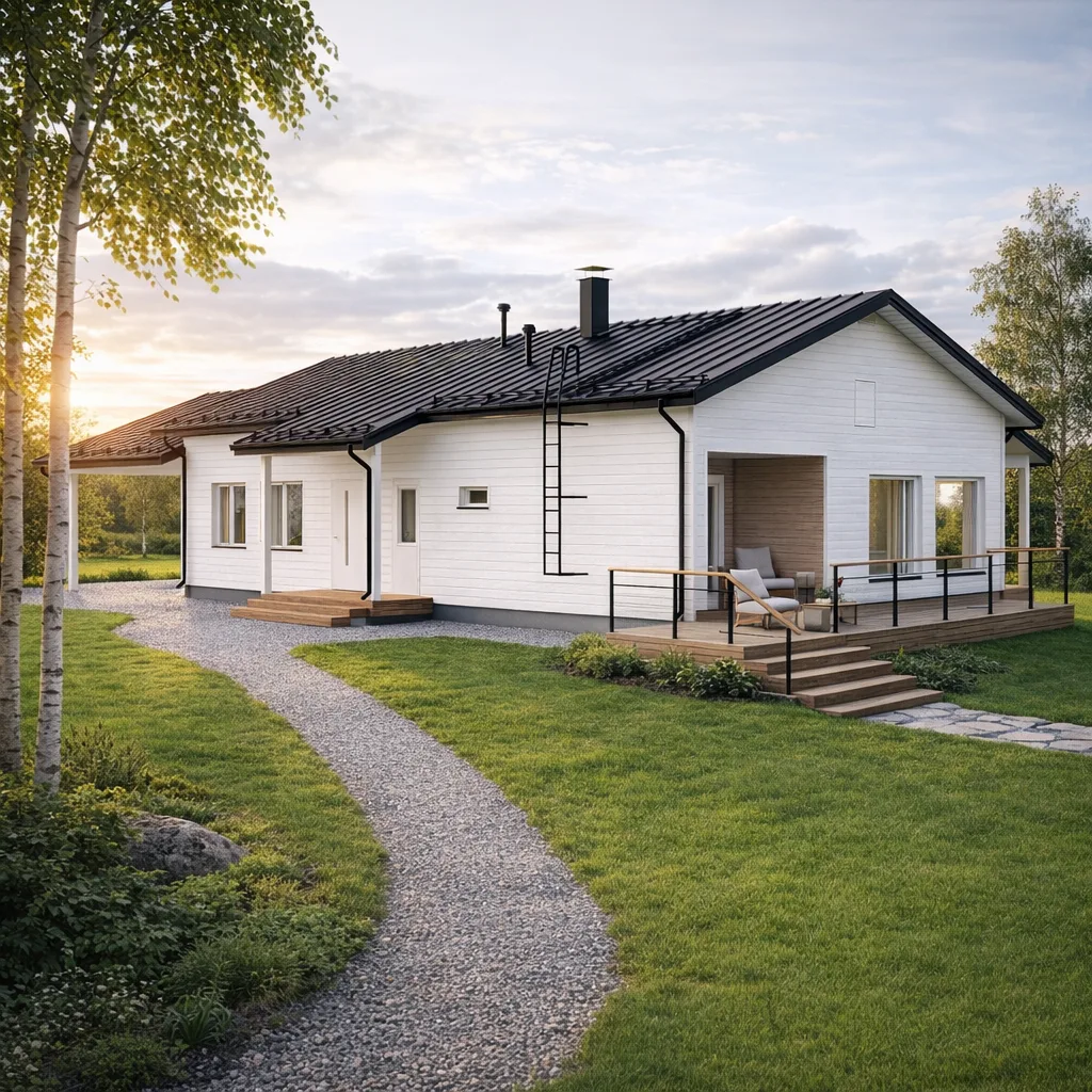 Sievitalo Tuusulassa – yksikerroksinen koti
