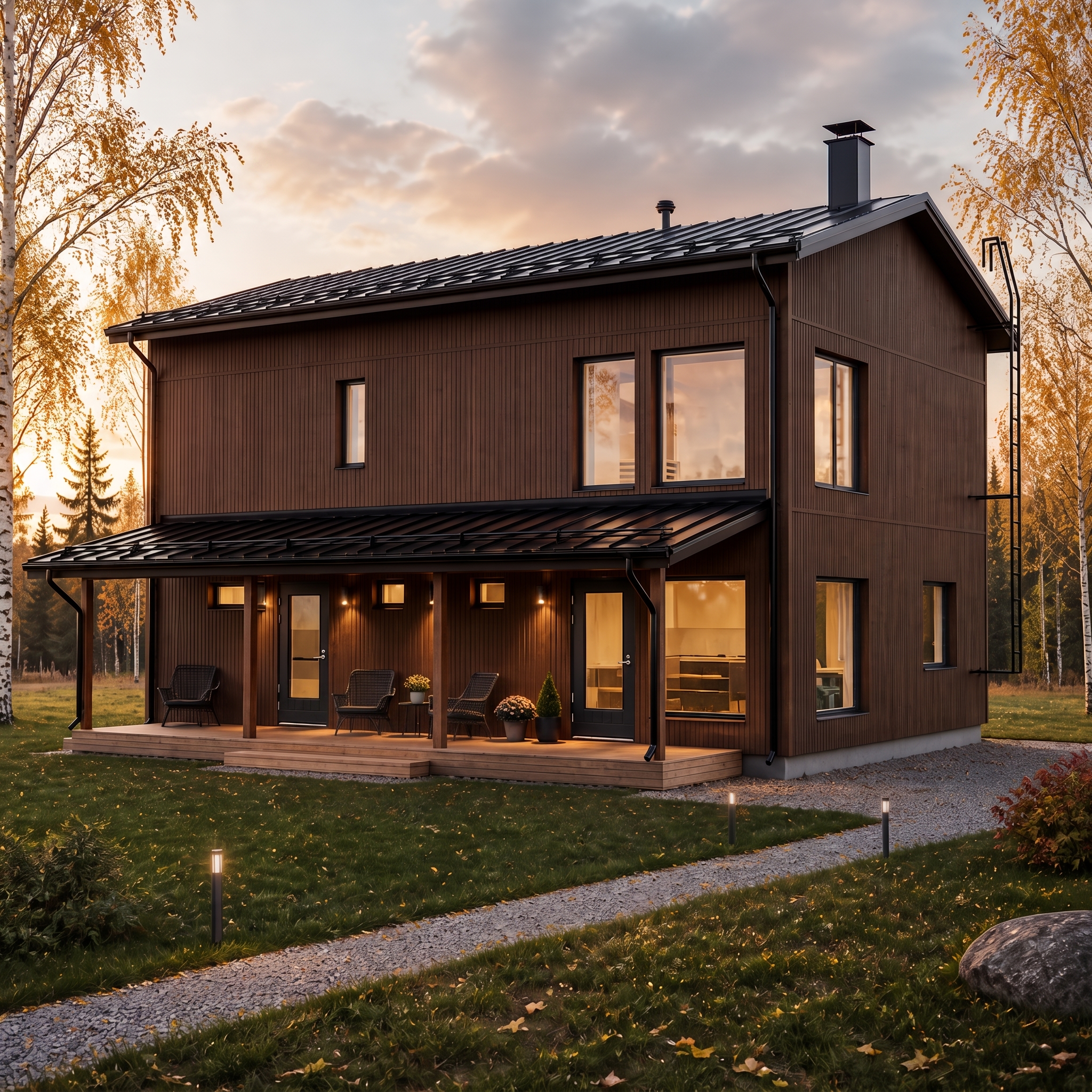 Kaksikerroksinen, Naturo-tyylinen koti