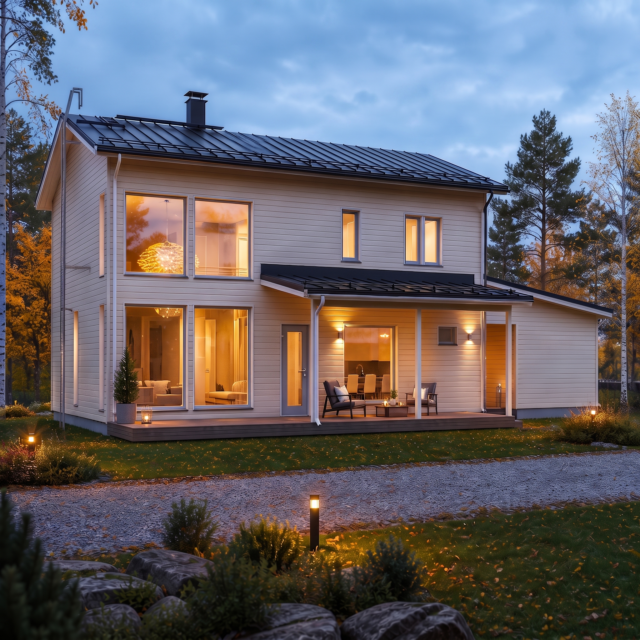Kaksikerroksinen, moderni koti